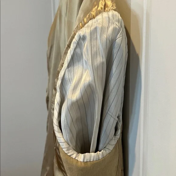 Banana Republic Men's Tan Linen-Blend Blazer - Single-Breasted Jacket 46 R - Picture 10 of 10